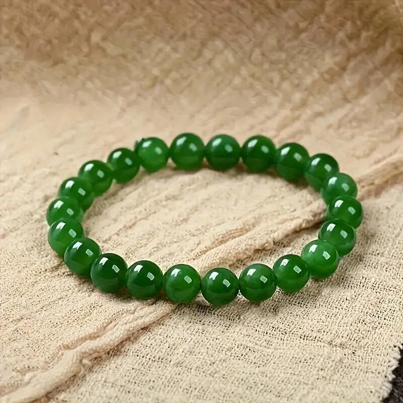 Green Jade Bracelet Set – Natural Healing Stone Jewelry (Pack of 2)