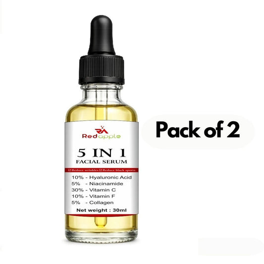5 in 1 Facial Serum 60 ml (Pack of 2) – Brightening, Anti-Aging, Hydrating & Acne Control Face Serum