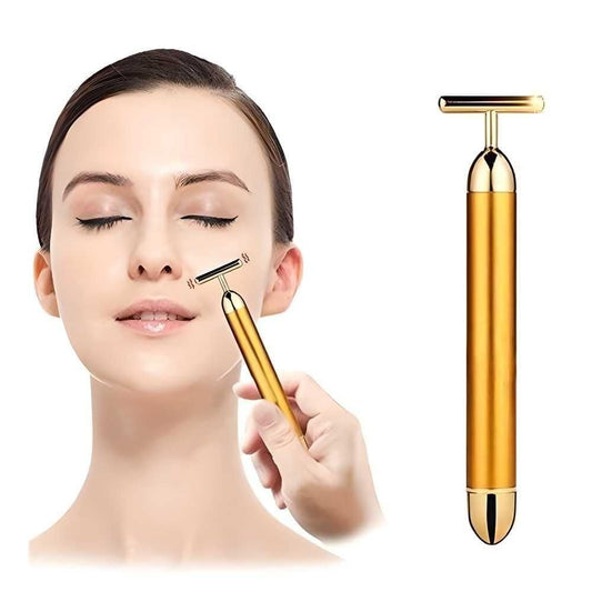24K Gold Energy Beauty Bar – Electric Facial Massage Roller for Glowing Skin
